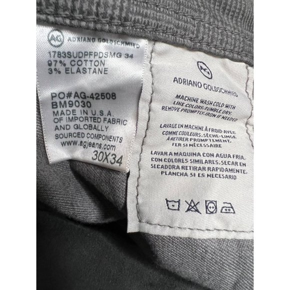 Adriano Goldschmied The Tellis Modern slim men’s gray plaid pants 30 X 34 inseam - Picture 10 of 12